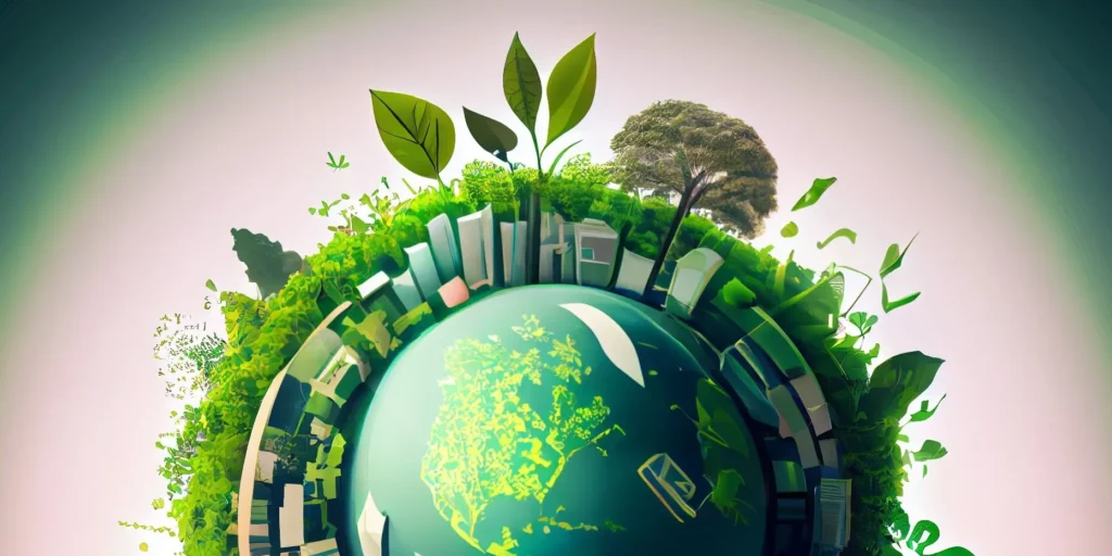 De groene wereld die samenkomt
